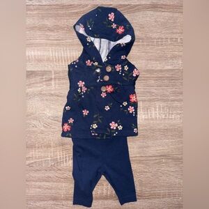 Floral Hooded Baby Outfit